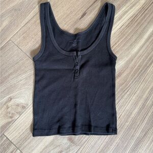 Brandy Melville Black Sleeveless Ribbed Tank Top